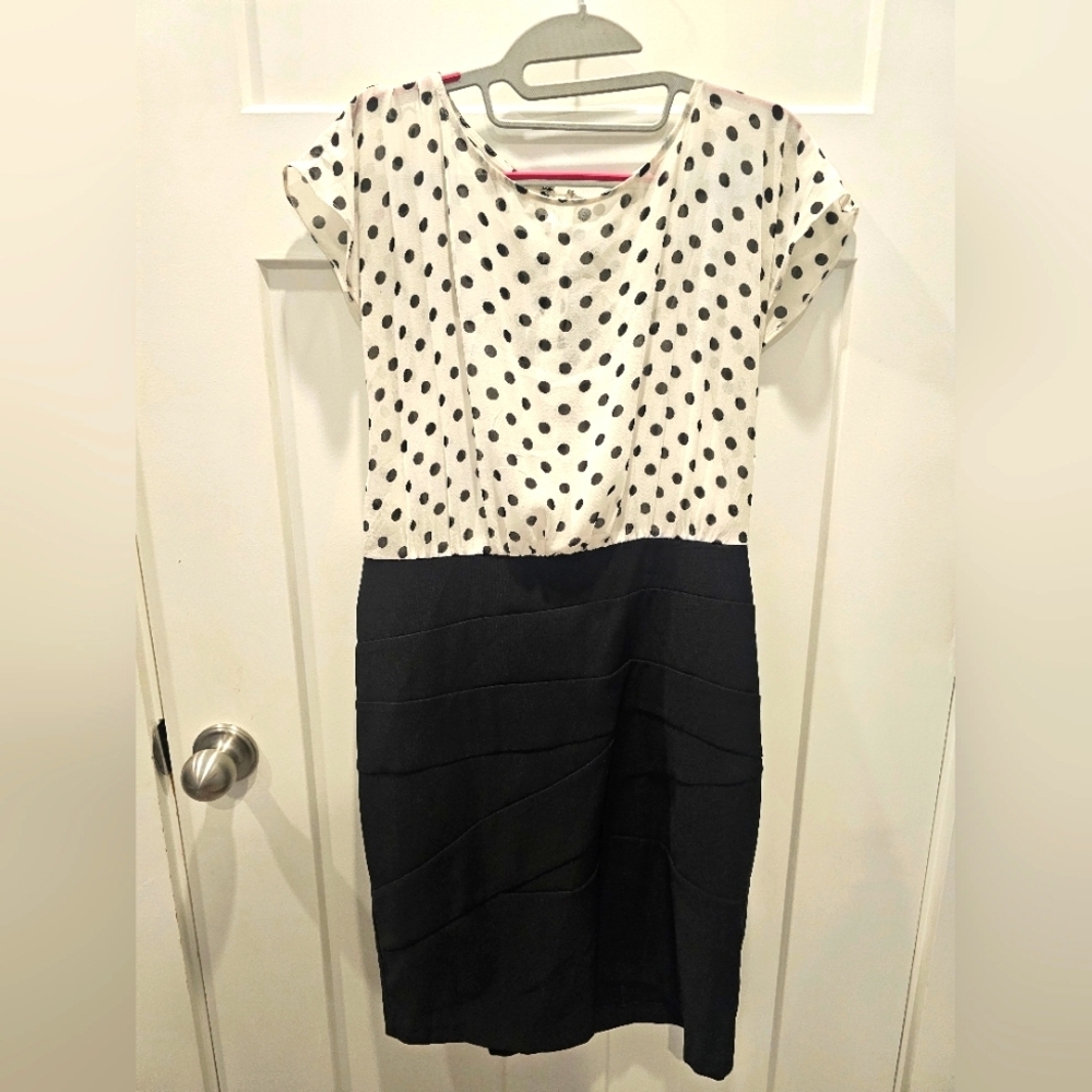 ALYX Limited Polka Dot Bodice Black Sheath Dress Size 10